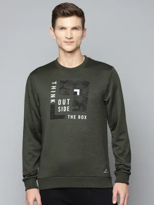 ALCIS Men Green Printed Sweatshirt