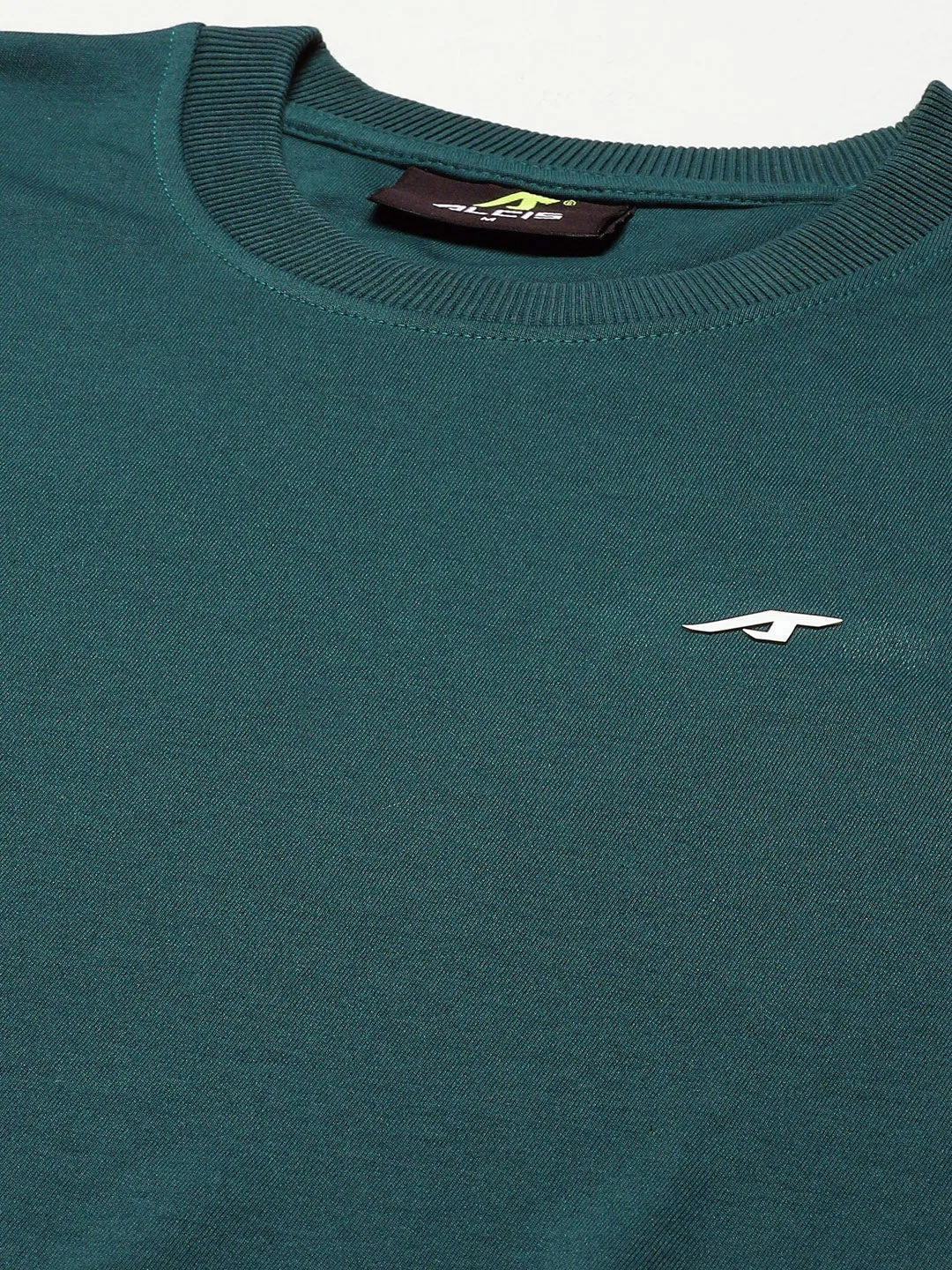 Alcis Men Green Sold Round Neck Sweatshirt