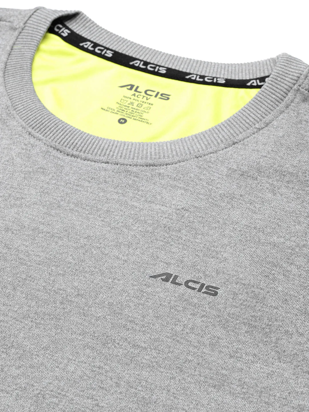 Alcis Men Grey Melange Solid Sweatshirt