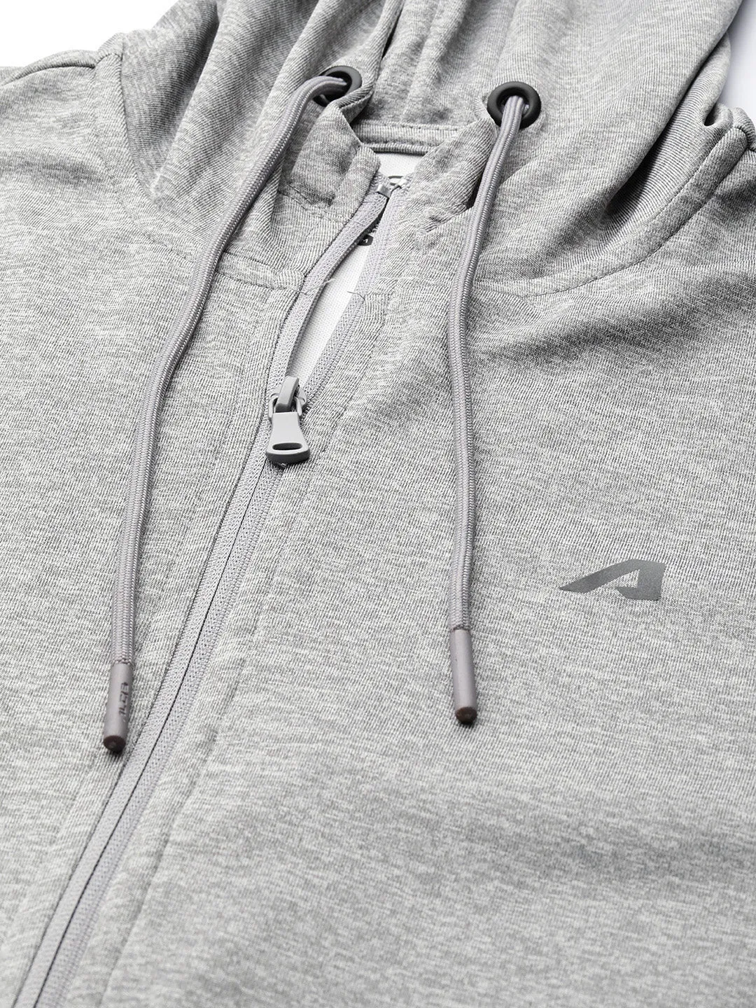 Alcis Men Grey Solid Hooded Sweatshirt