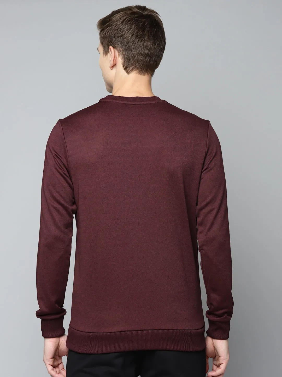 ALCIS Men Maroon Printed Sweatshirt