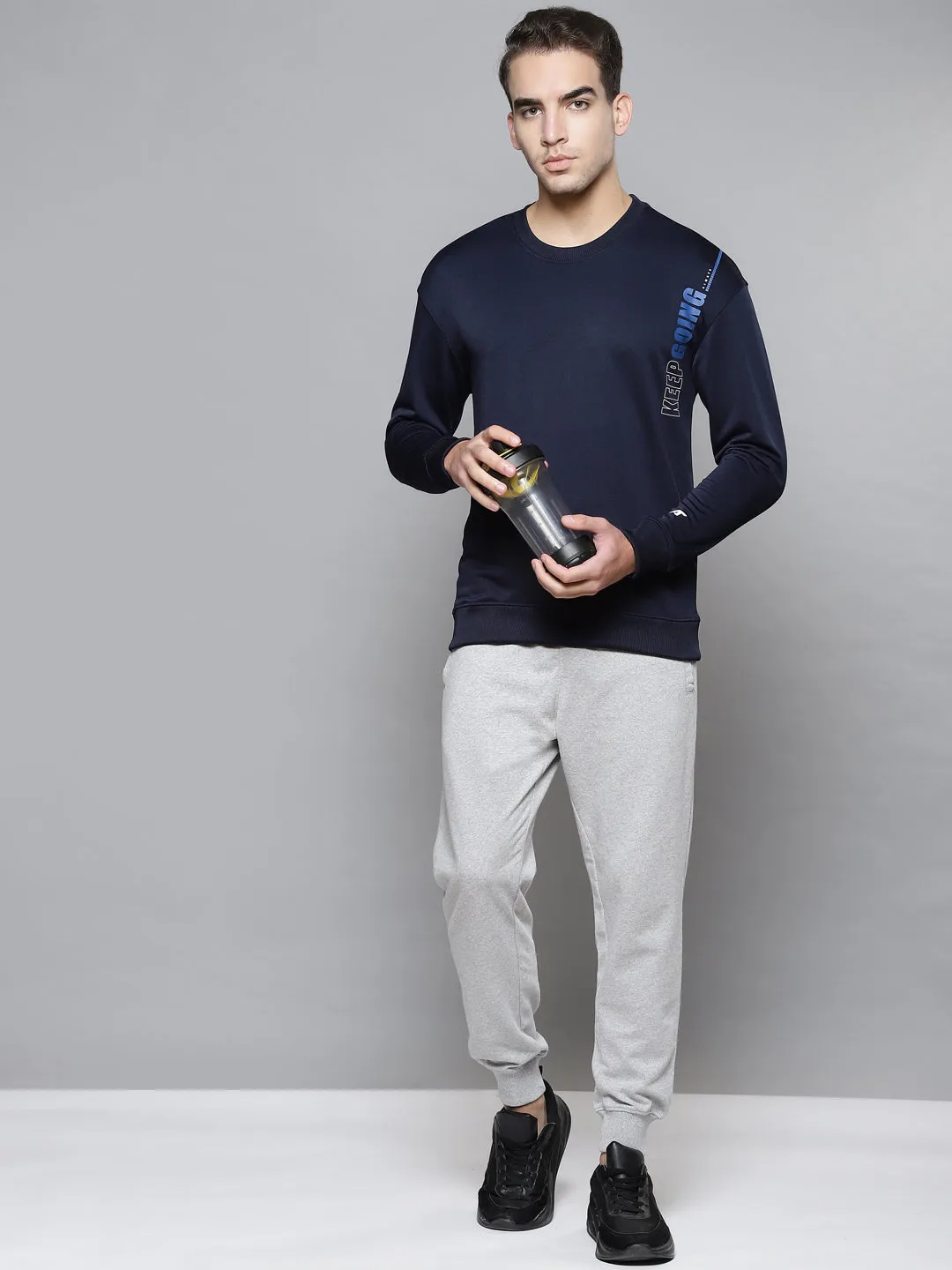 Alcis Men Navy Blue Printed Sweatshirt