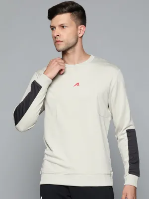Alcis Men Off White Printed Sweatshirt