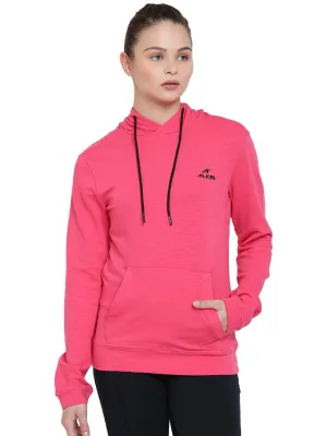 Alcis Men Pink Solid Hooded Sweatshirt 188WSS248