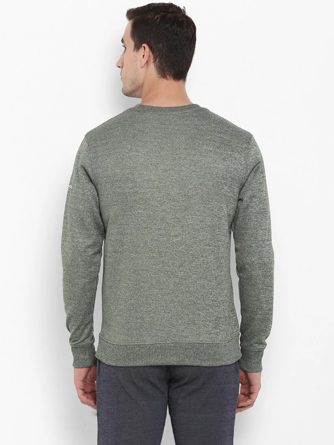 Alcis Men Printed Olive Sweatshirts