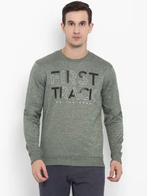 Alcis Men Printed Olive Sweatshirts