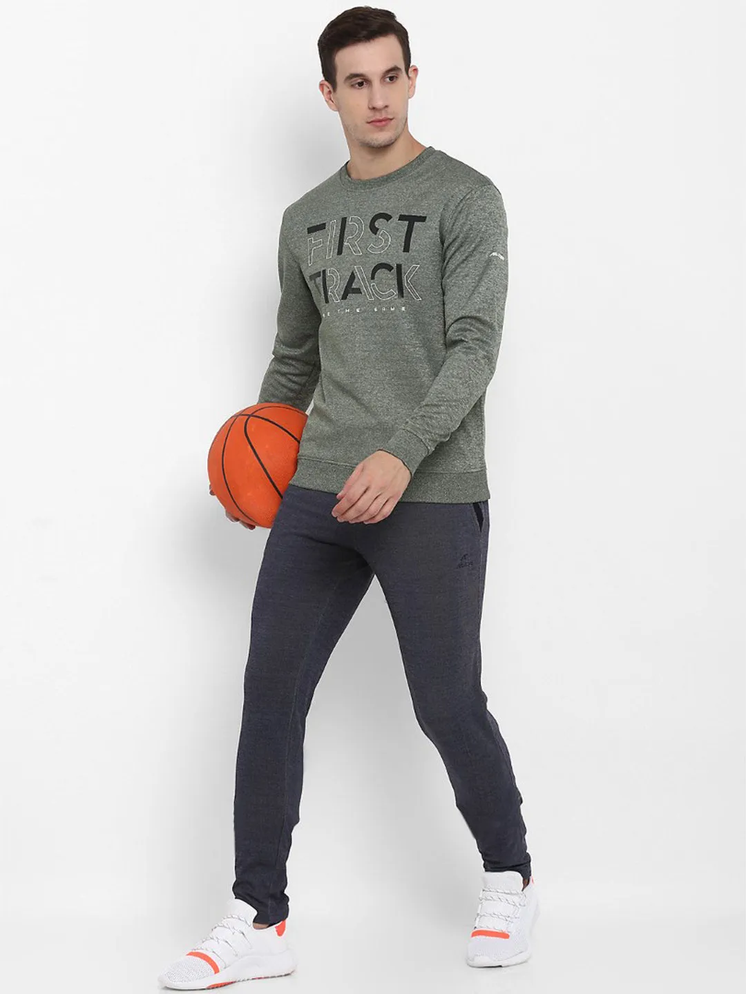 Alcis Men Printed Olive Sweatshirts