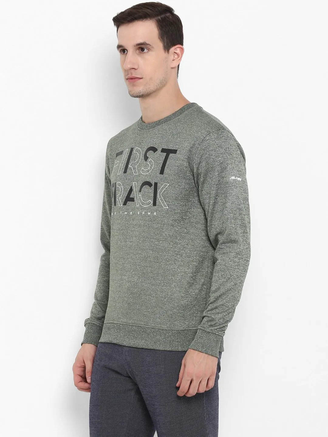 Alcis Men Printed Olive Sweatshirts