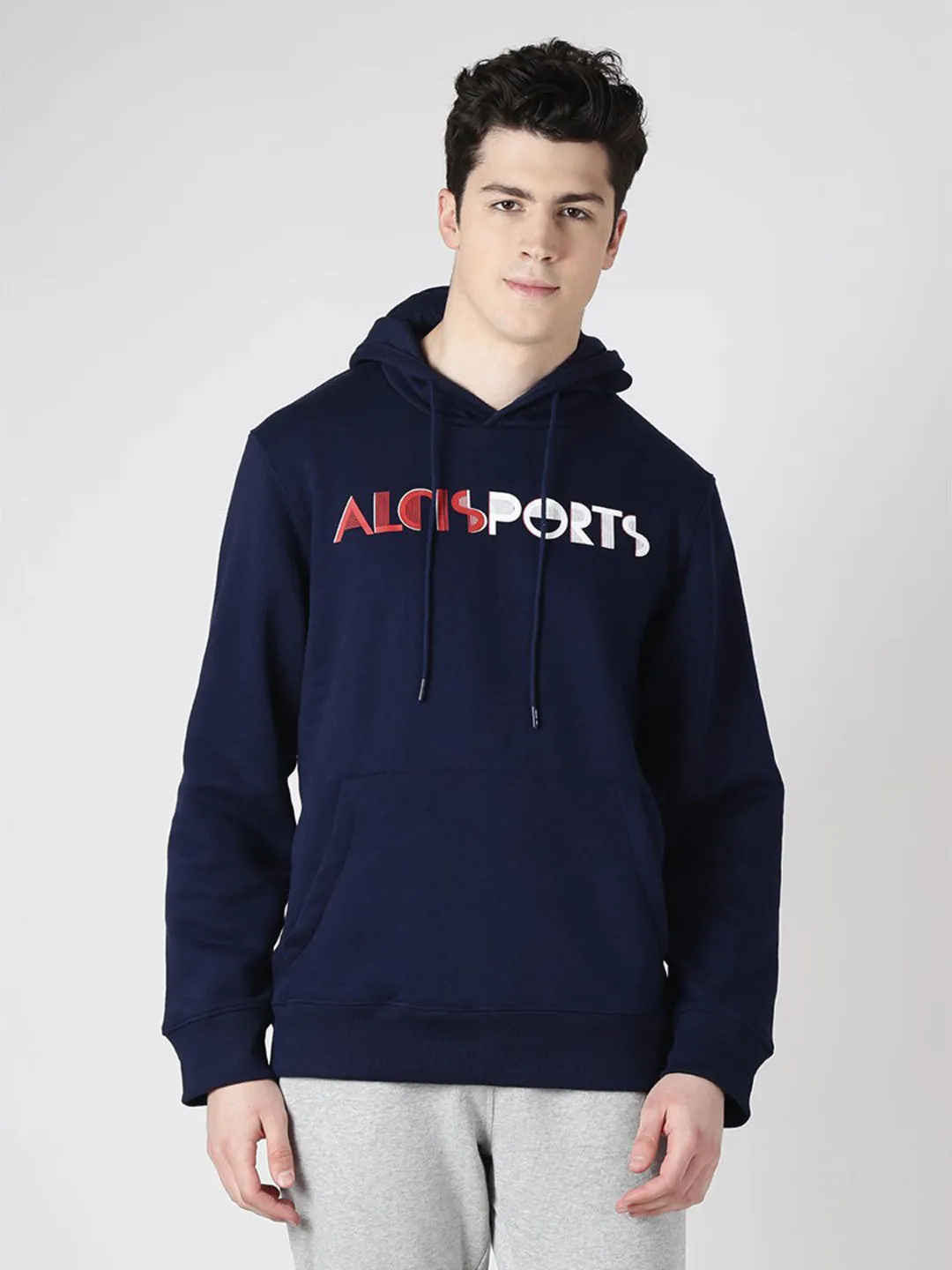 Alcis Mens Navy Blue Hooded Sweatshirt 152MSS232