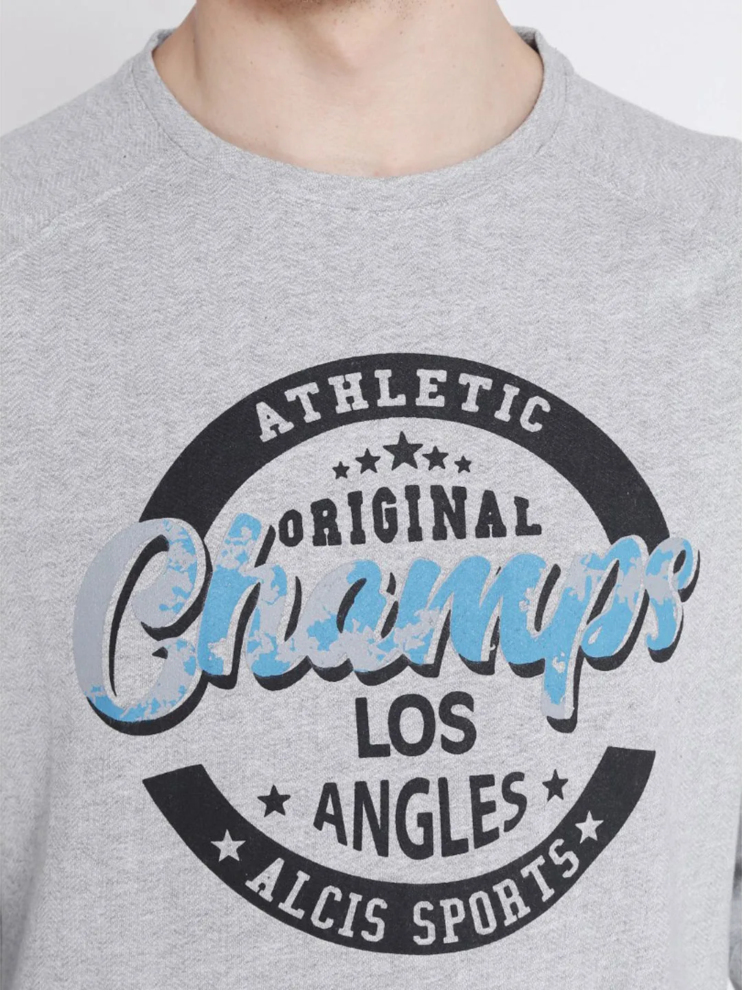 Alcis Mens Printed Grey Sweatshirt 146MSS220