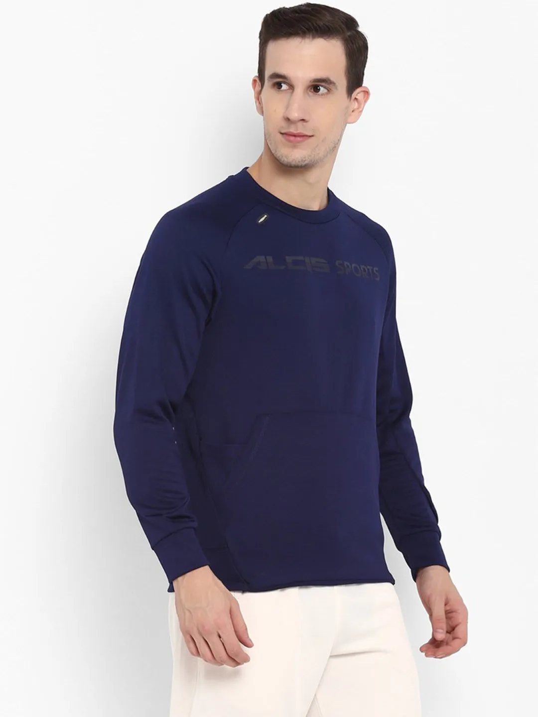 Alcis Mens Printed Navy Sweat Shirt 307MSS254