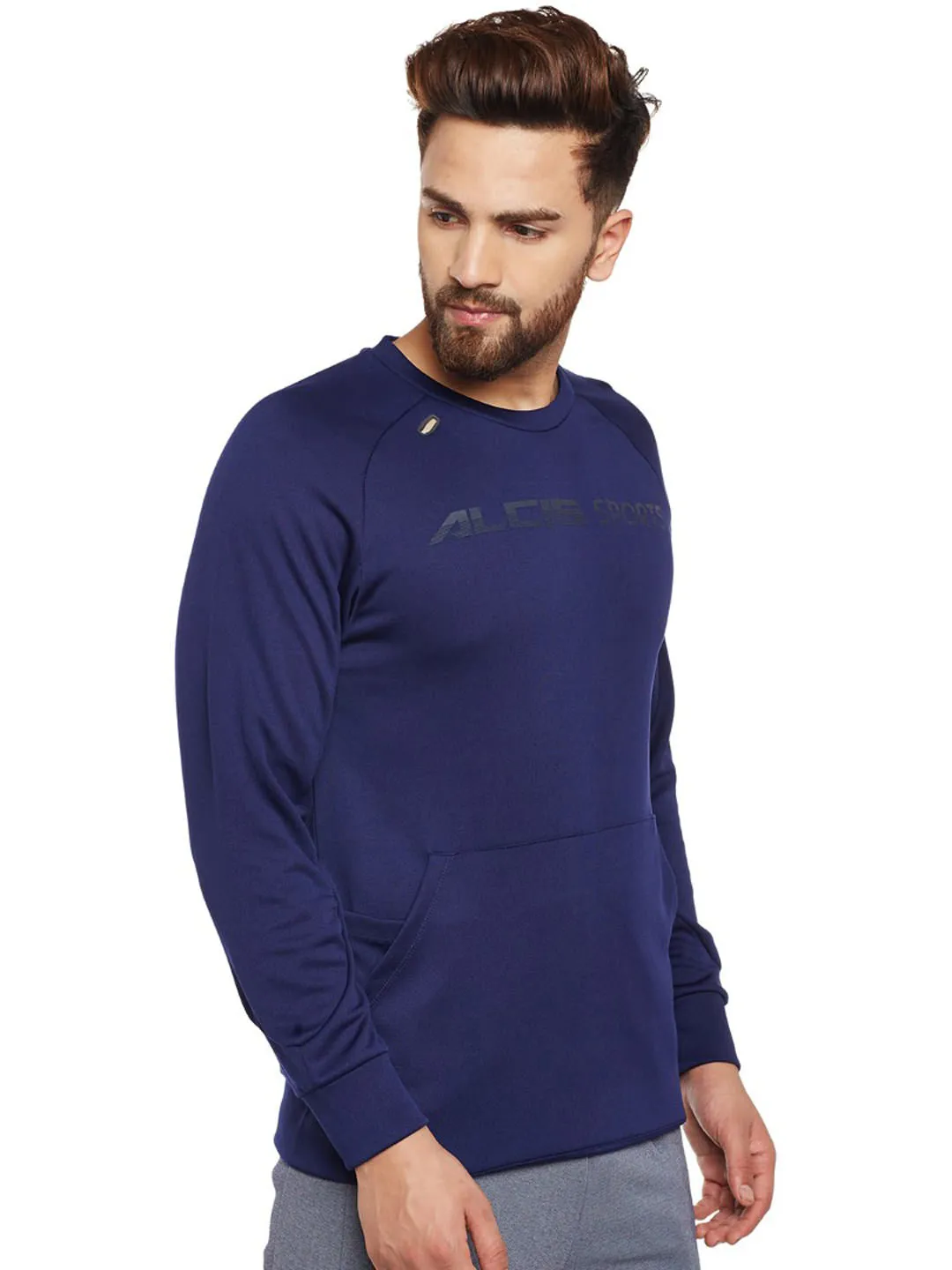 Alcis Mens Printed Navy Sweat Shirt 307MSS254