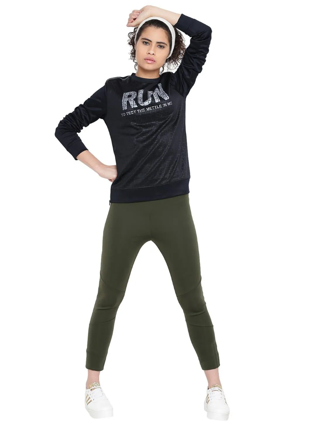 Alcis Women Black Printed Sweatshirt 237WSS078