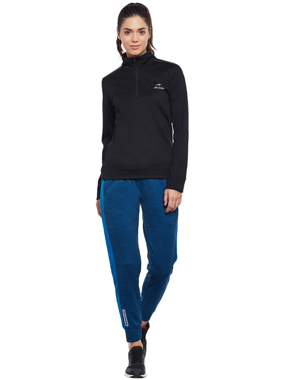 Alcis Women Black Solid Sweatshirt 339WSS318