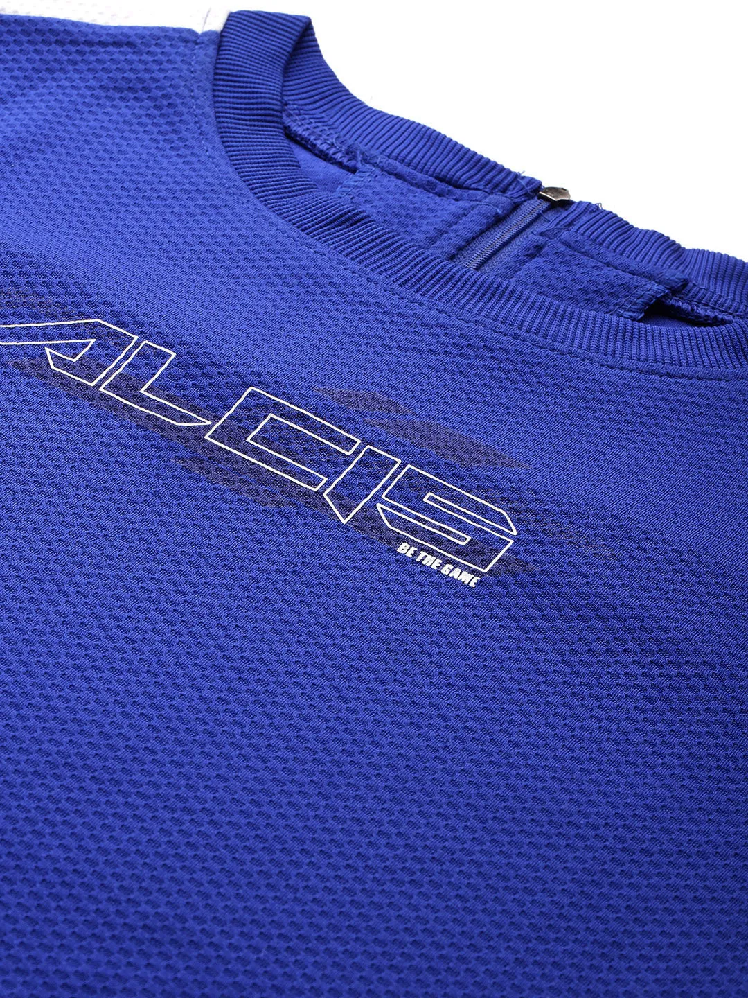 Alcis Women Blue Self Design Sweatshirt