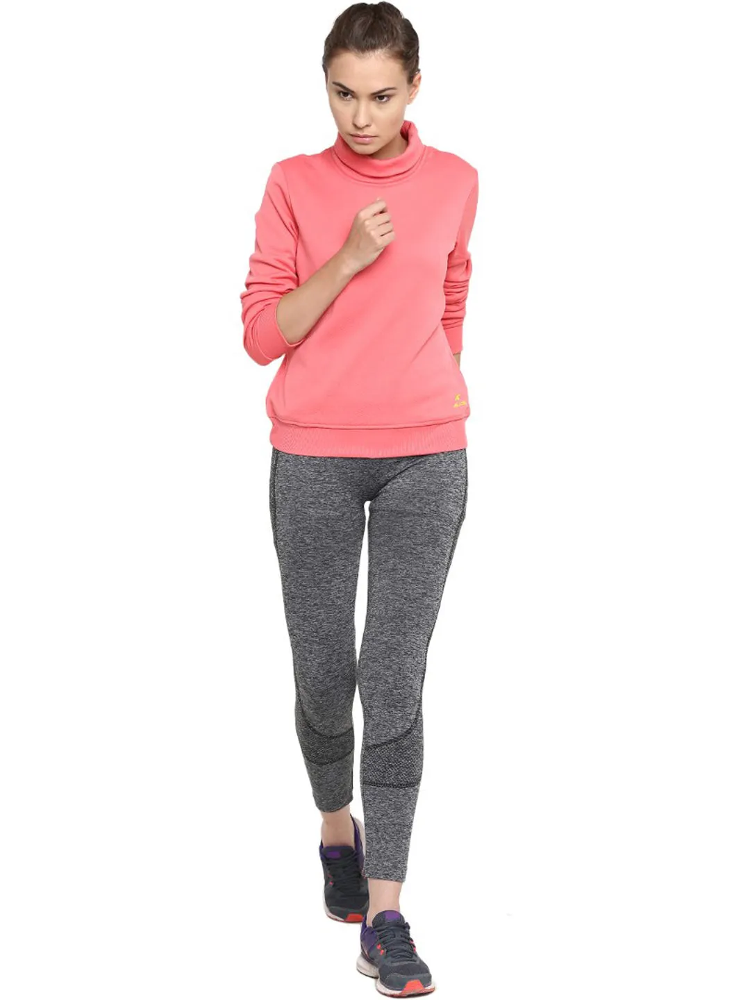 Alcis Women Pink Solid Sweatshirt 133WSS194