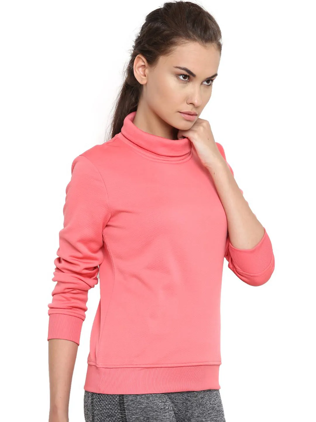 Alcis Women Pink Solid Sweatshirt 133WSS194