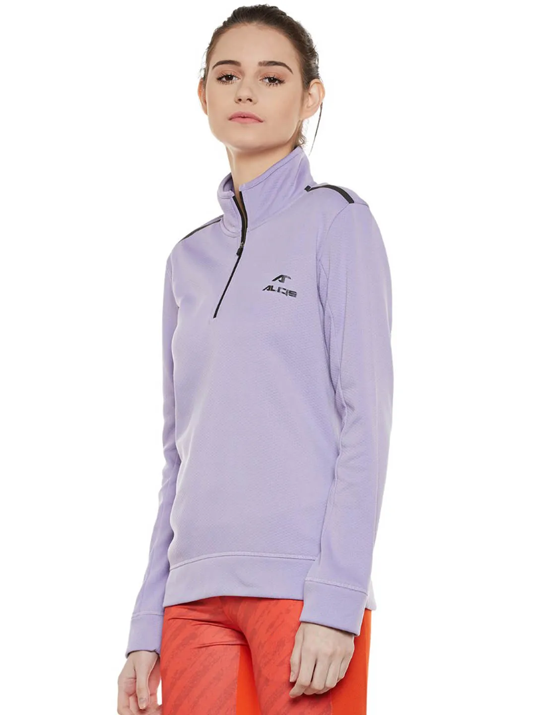 Alcis Women Purple Solid Sweatshirt 339WSS317