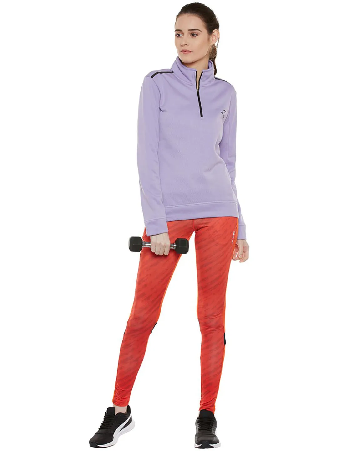 Alcis Women Purple Solid Sweatshirt 339WSS317