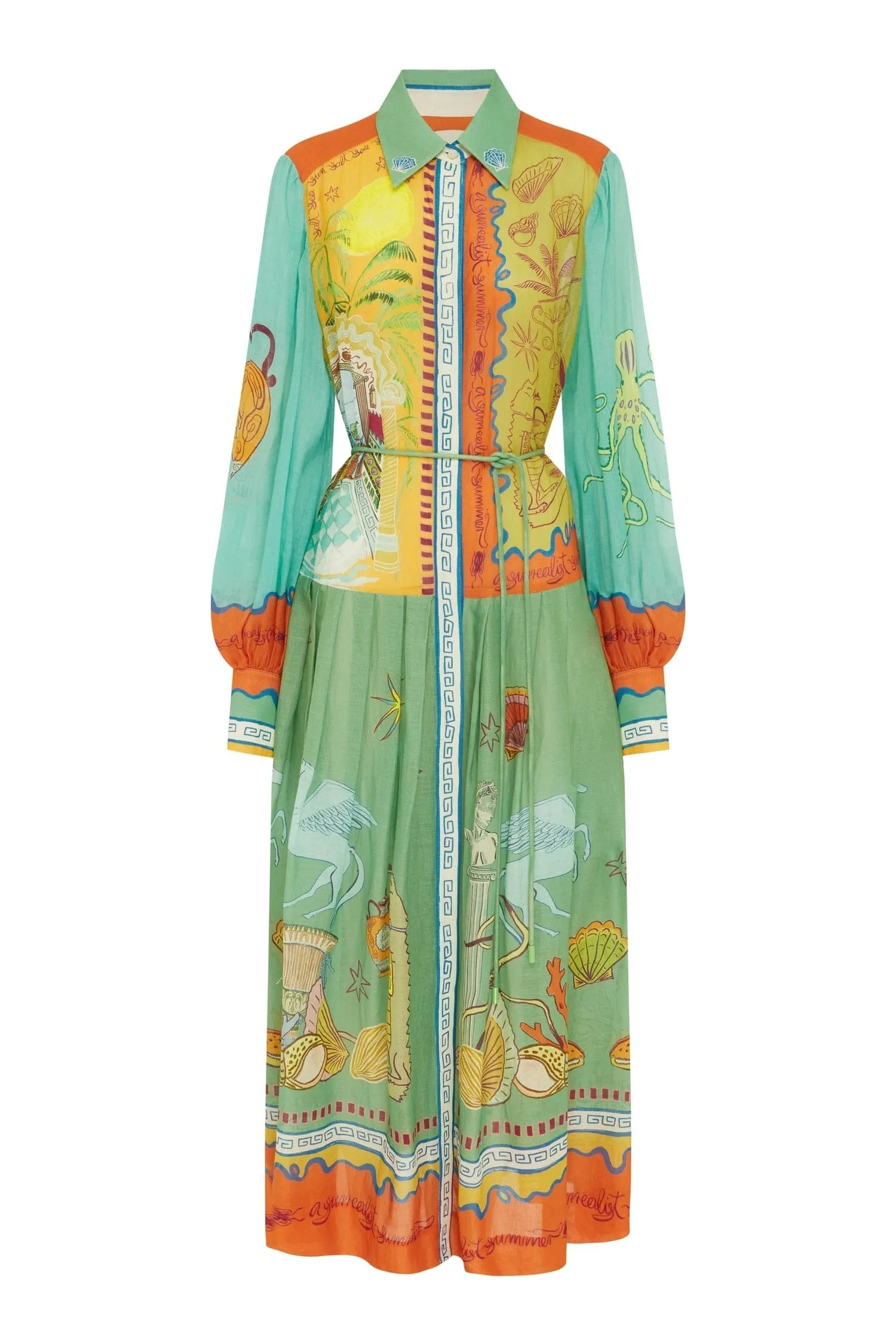 Alemais Surrealist Ramie Shirtdress