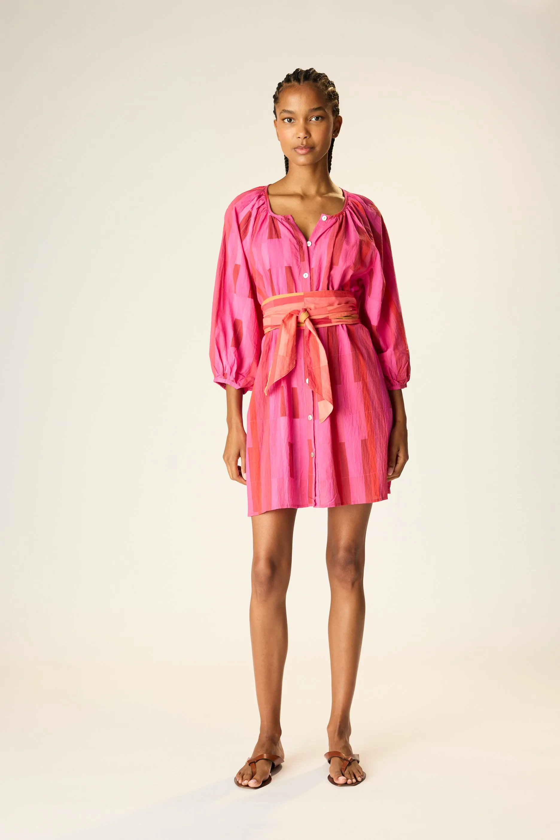 ALEX SHORT DRESS WITH SASH