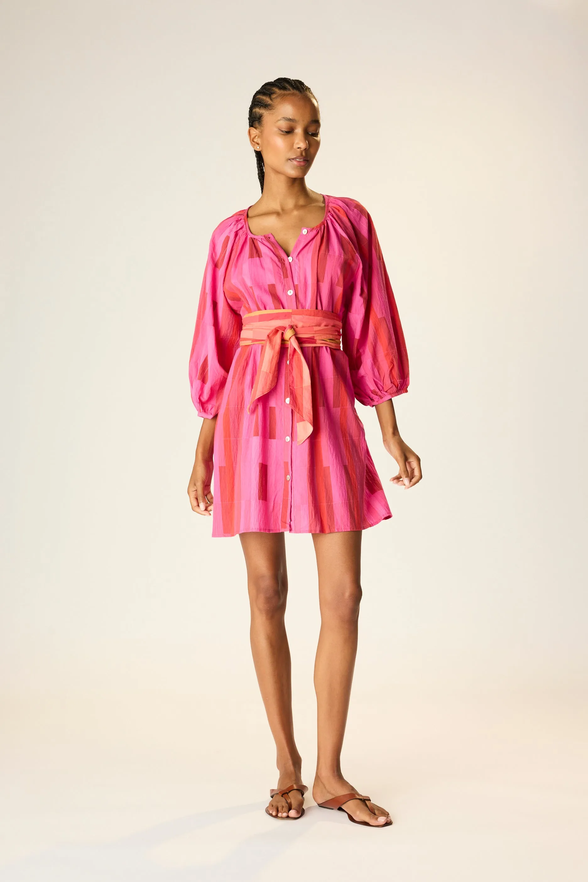 ALEX SHORT DRESS WITH SASH