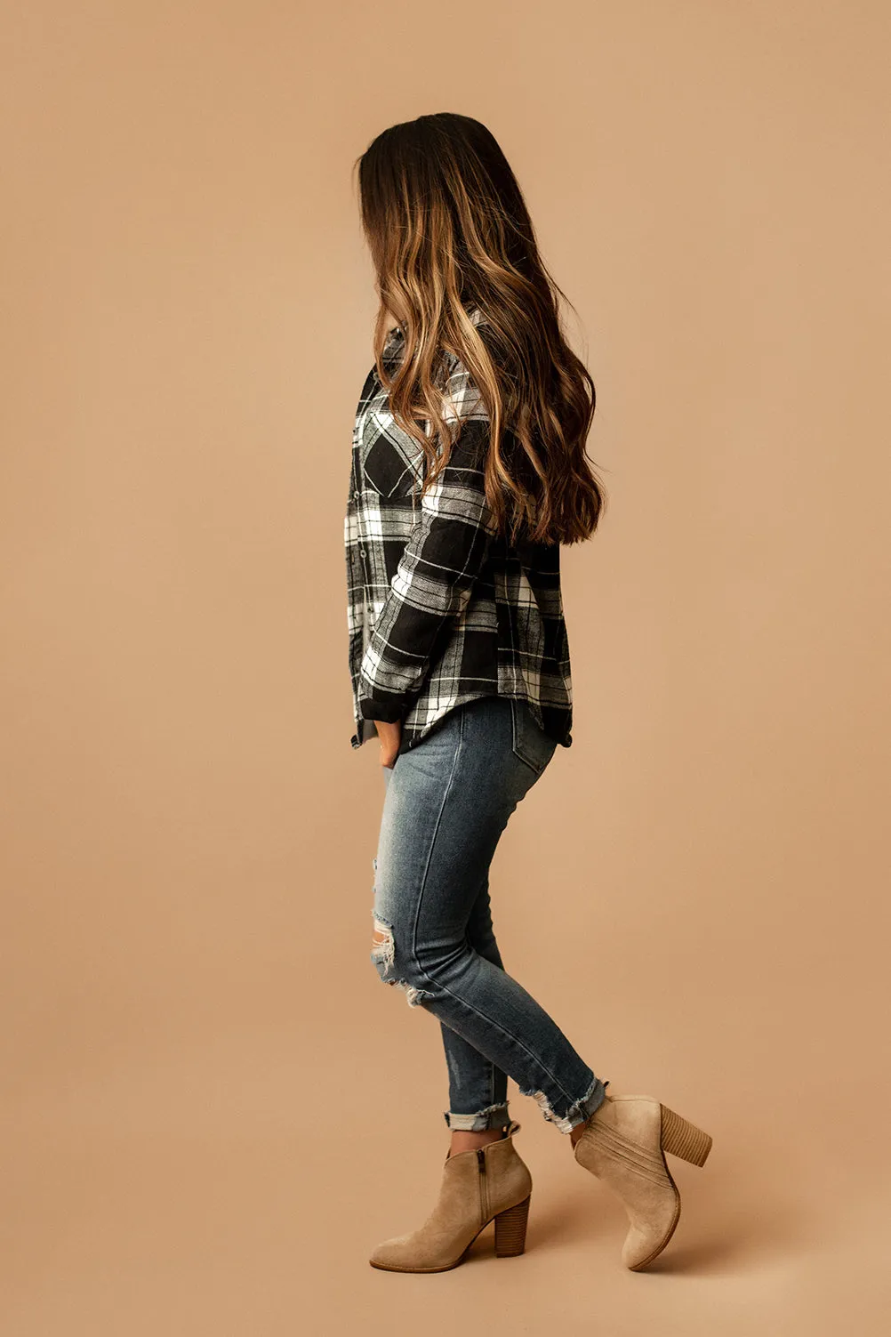 Already Gone Sherpa Lined Flannel (Black   White) | FINAL SALE