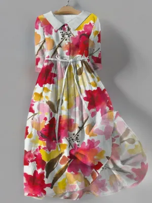 Amber - Lace floral dress in vintage style.