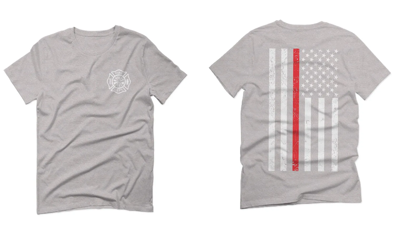 American Flag Thin Red Line Firefighter Support Seal For men T Shirt