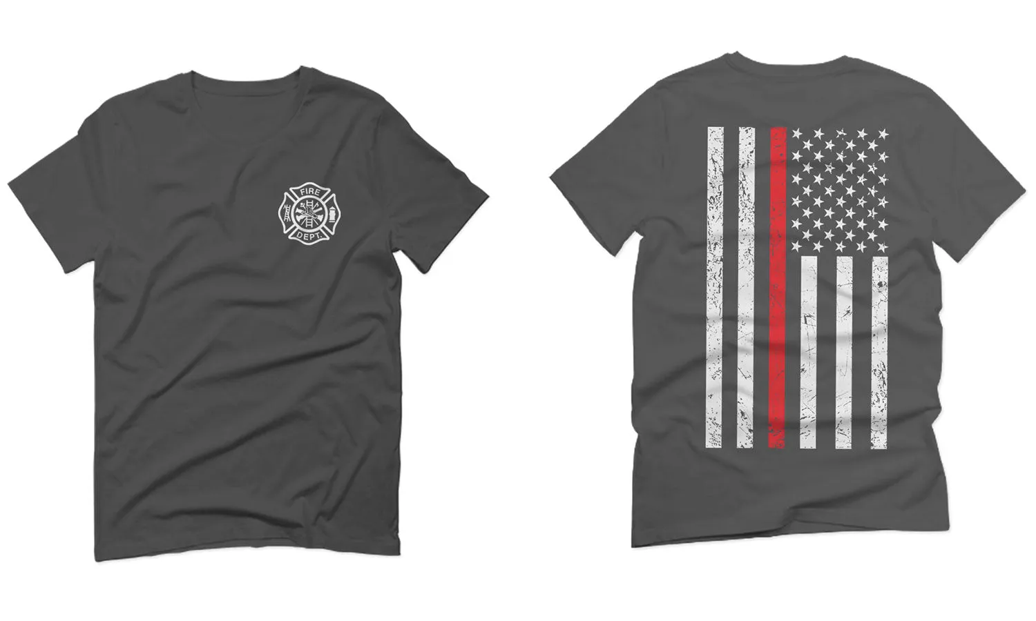 American Flag Thin Red Line Firefighter Support Seal For men T Shirt