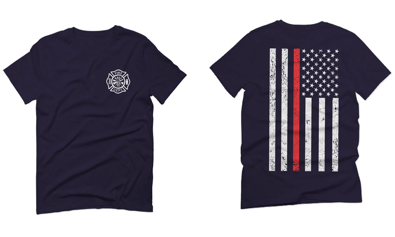 American Flag Thin Red Line Firefighter Support Seal For men T Shirt