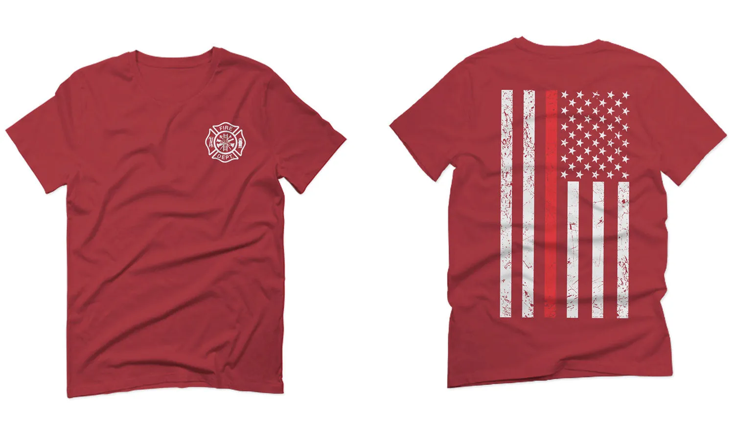 American Flag Thin Red Line Firefighter Support Seal For men T Shirt