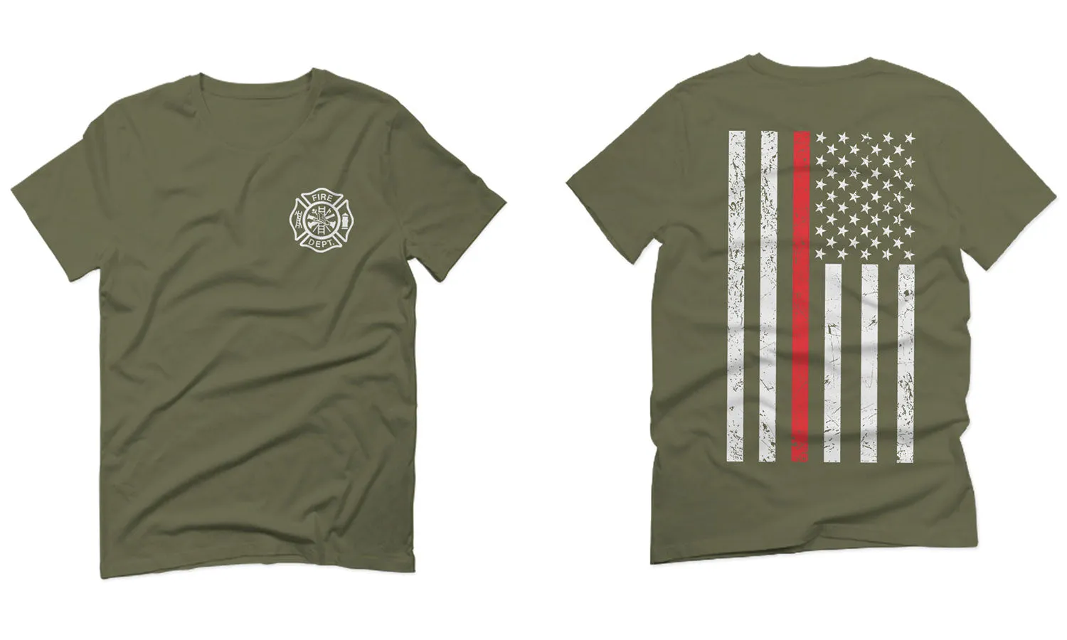 American Flag Thin Red Line Firefighter Support Seal For men T Shirt