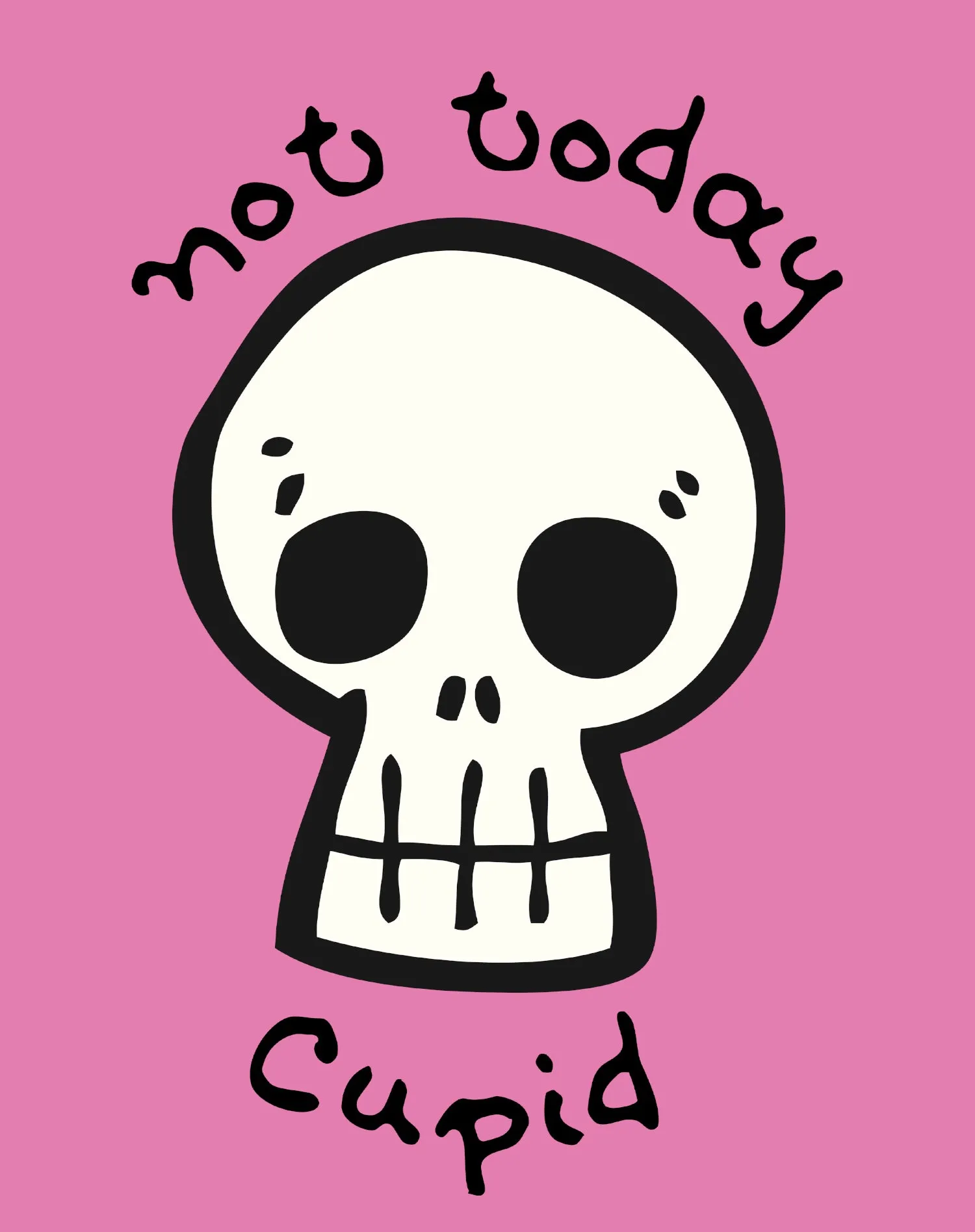 Anti Valentine Not Today Cupid Skull Men's T-shirt
