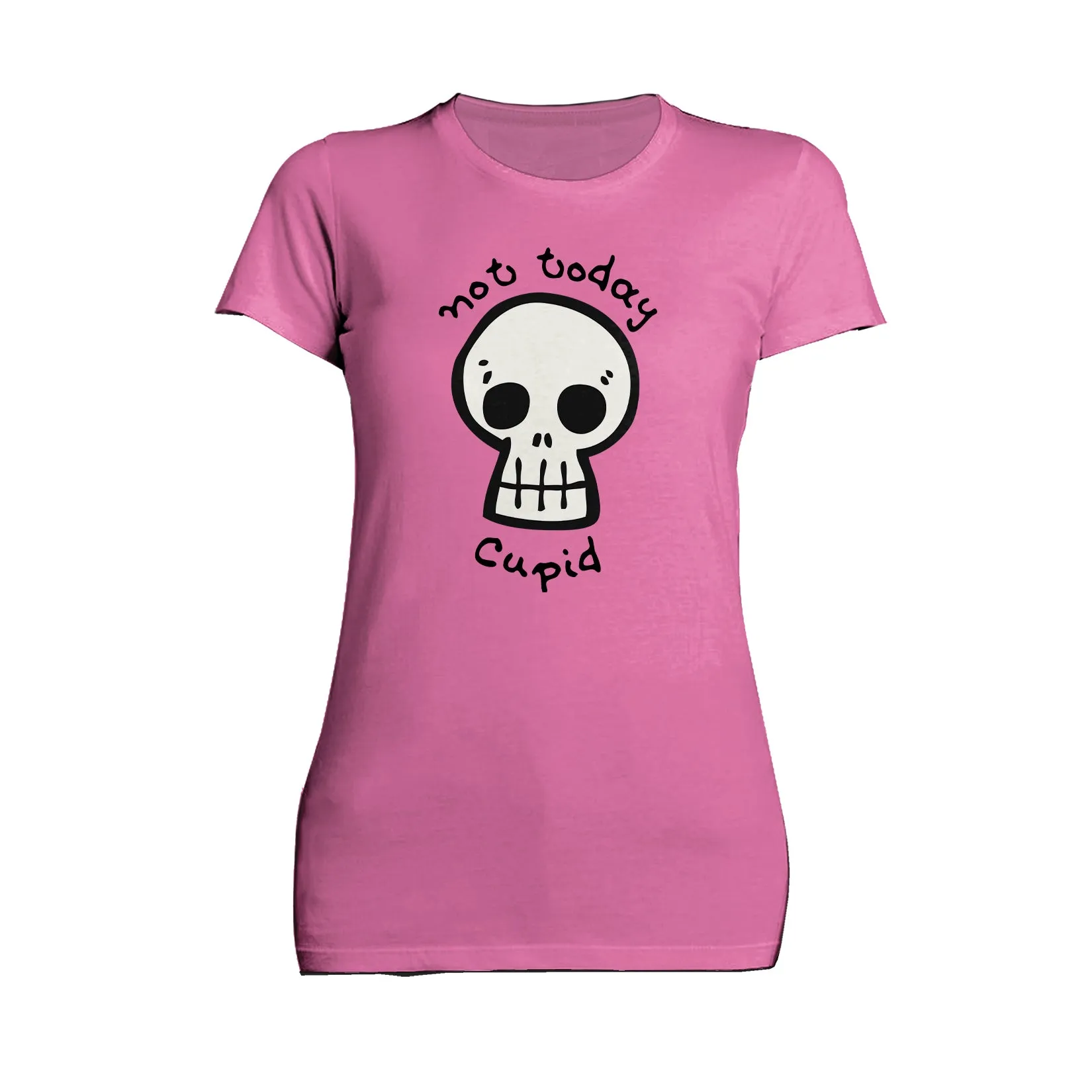 Anti Valentine Not Today Cupid Skull Women's T-shirt