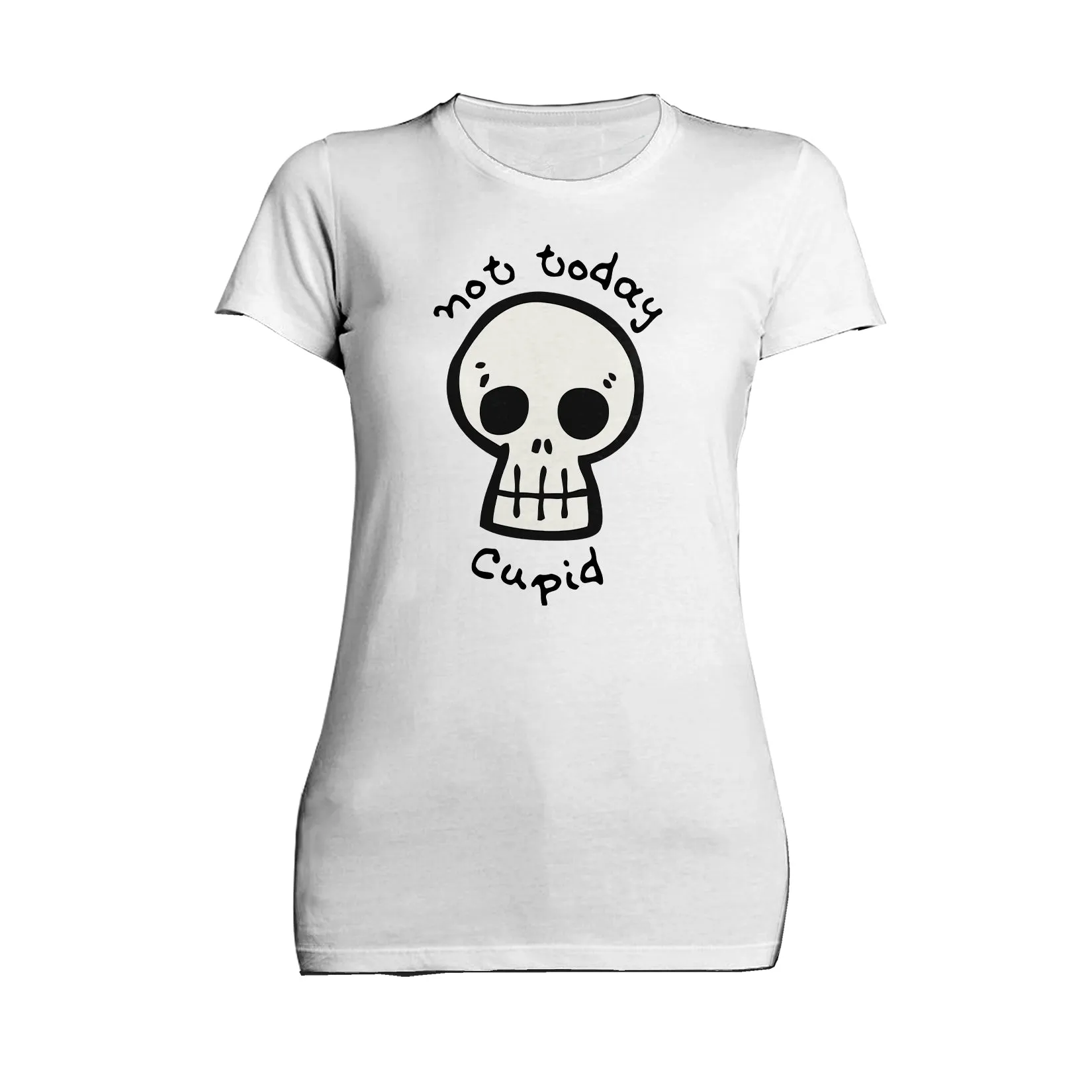 Anti Valentine Not Today Cupid Skull Women's T-shirt