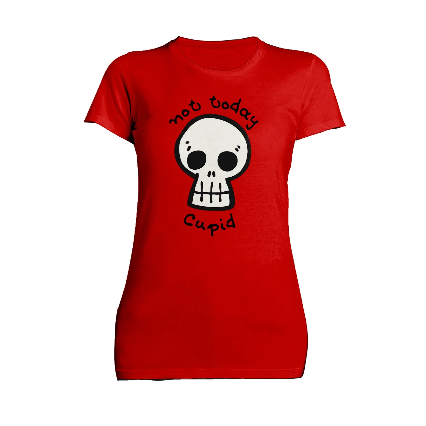 Anti Valentine Not Today Cupid Skull Women's T-shirt