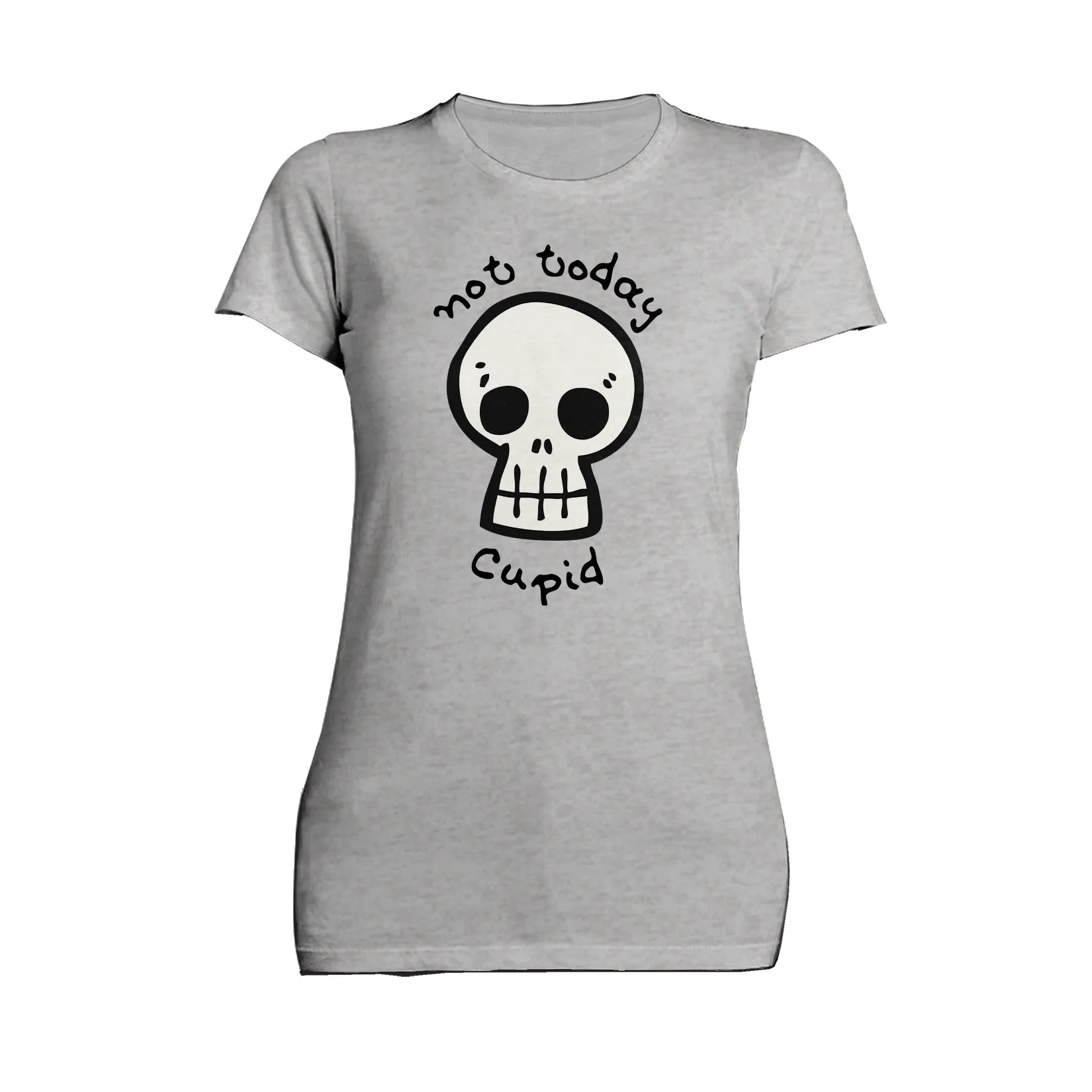 Anti Valentine Not Today Cupid Skull Women's T-shirt