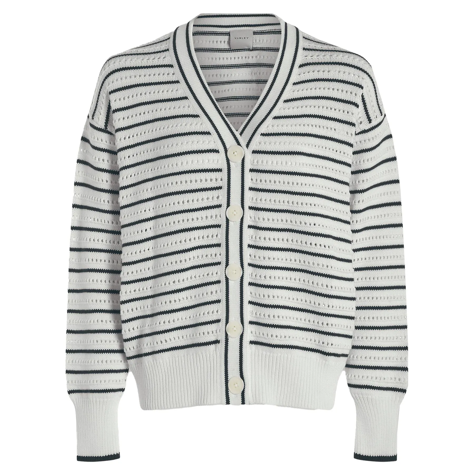 Antonia Relaxed Cardigan White/Blue Nights