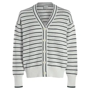 Antonia Relaxed Cardigan White/Blue Nights