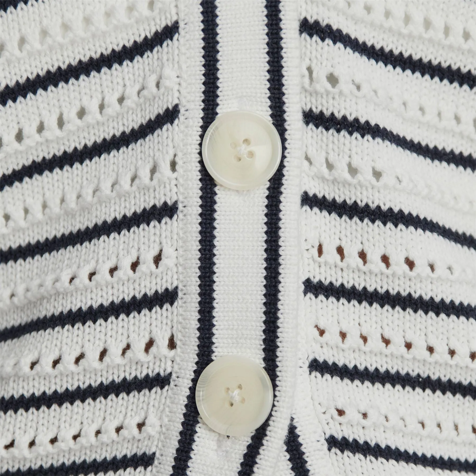 Antonia Relaxed Cardigan White/Blue Nights