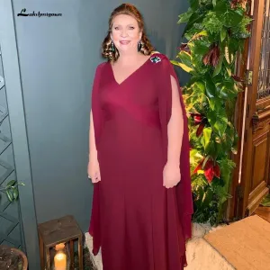 Arabic Burgundy Plus Size Mother Of Bride Dresses