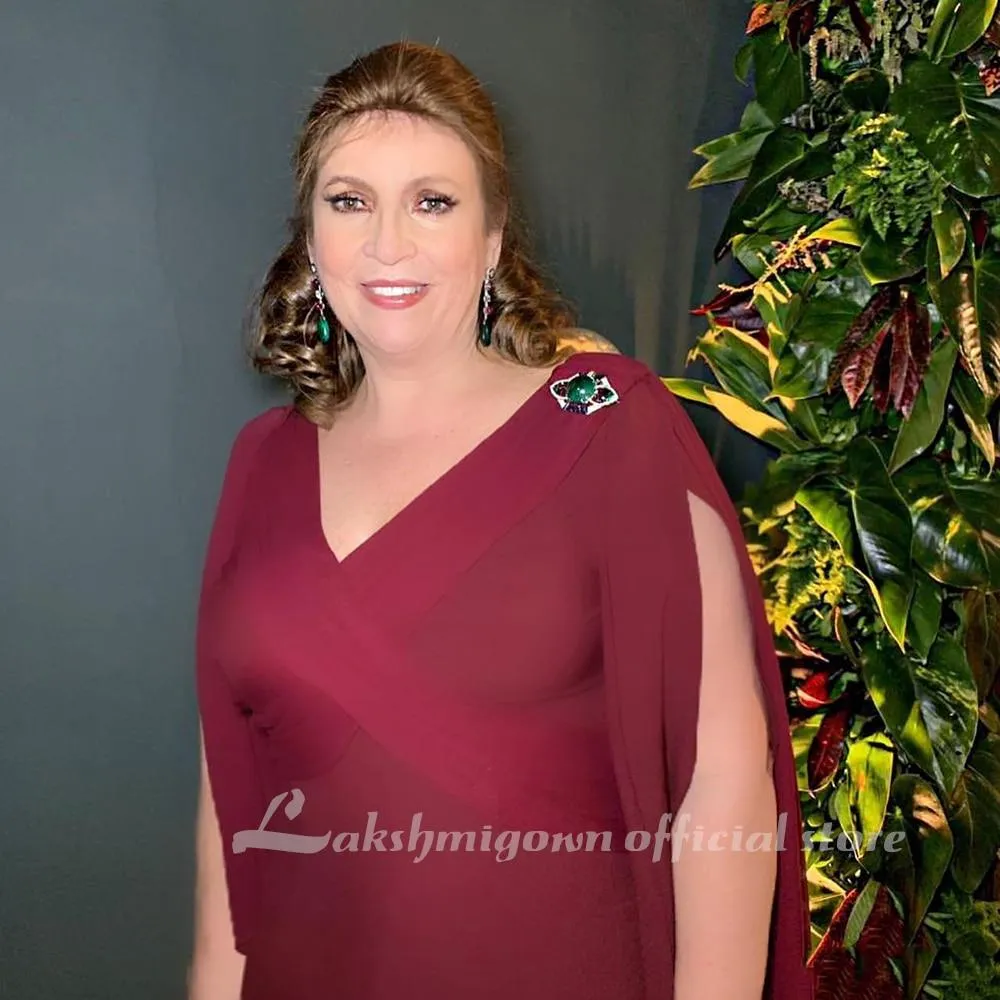 Arabic Burgundy Plus Size Mother Of Bride Dresses