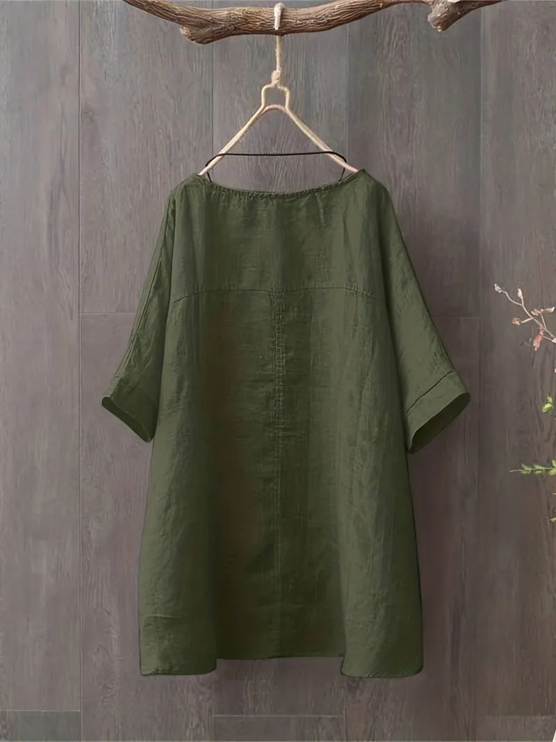 Ashley – casual blouse with round neckline for spring