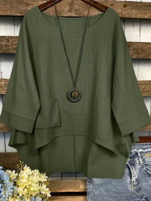 Ashley – casual blouse with round neckline for spring