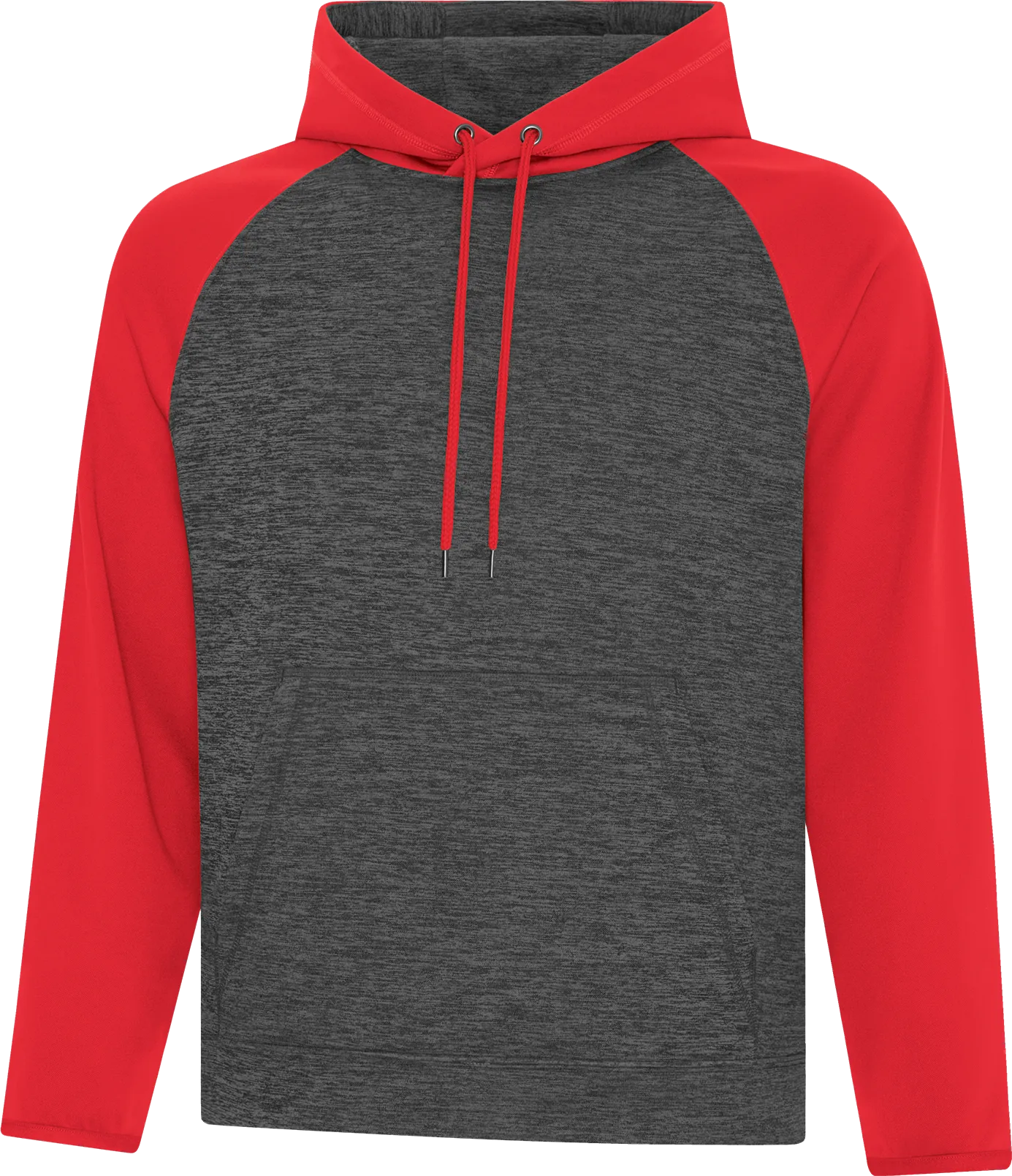 ATC™ Dynamic Heather 2 Tone Polyester Hoodie Charcoal Red