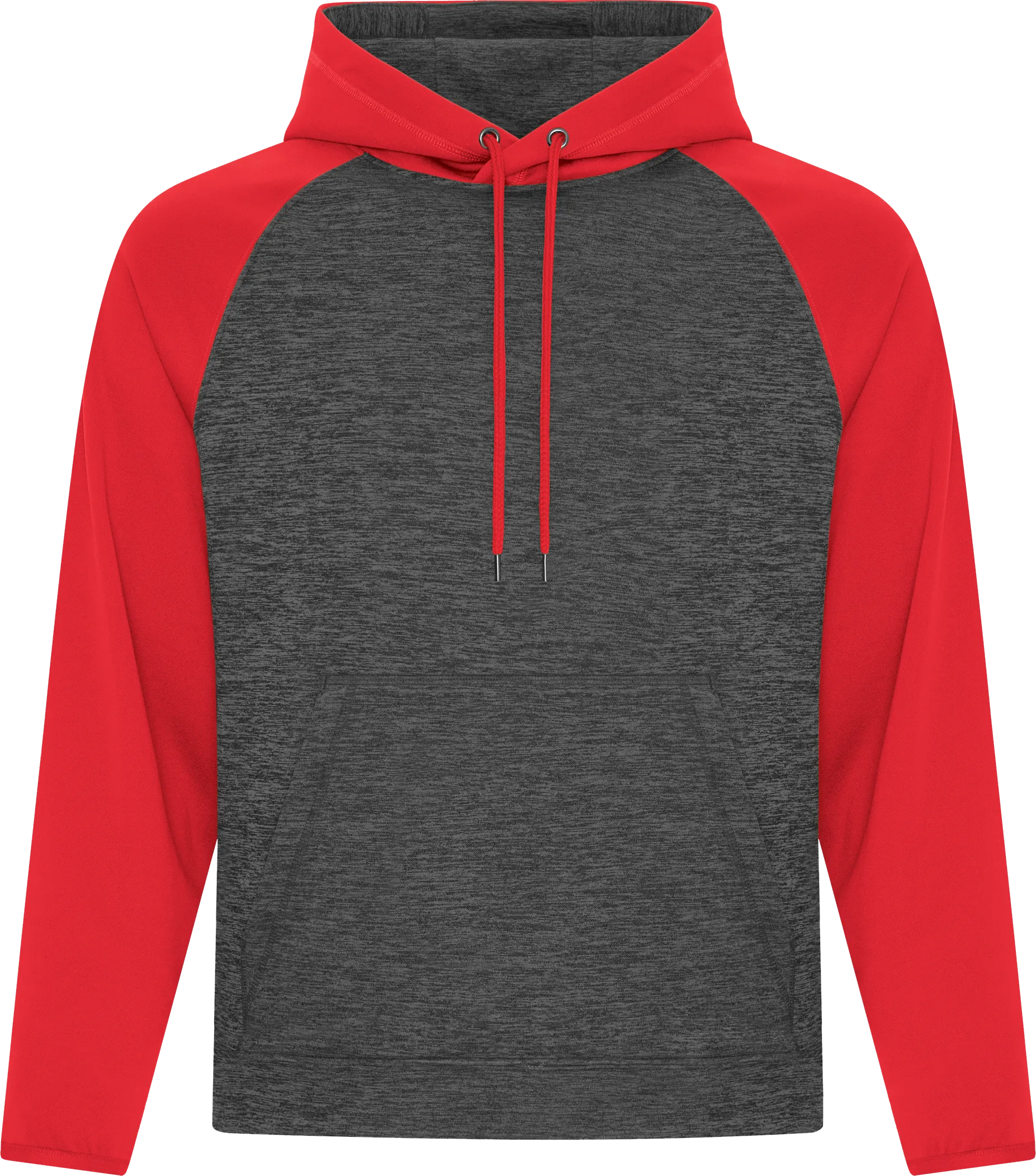 ATC™ Dynamic Heather 2 Tone Polyester Hoodie Charcoal Red