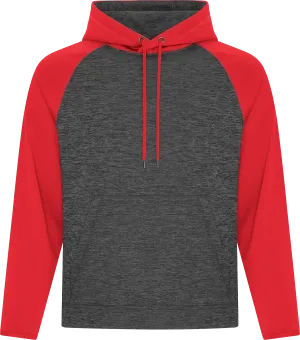 ATC™ Dynamic Heather 2 Tone Polyester Hoodie Charcoal Red