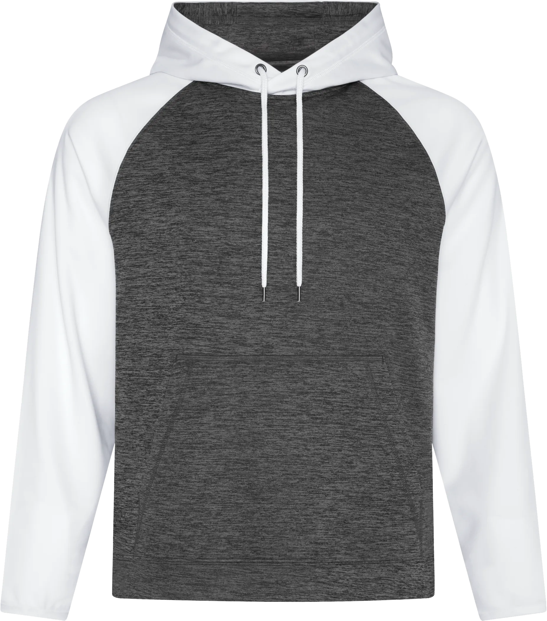 ATC™ Dynamic Heather 2 Tone Polyester Hoodie Charcoal White