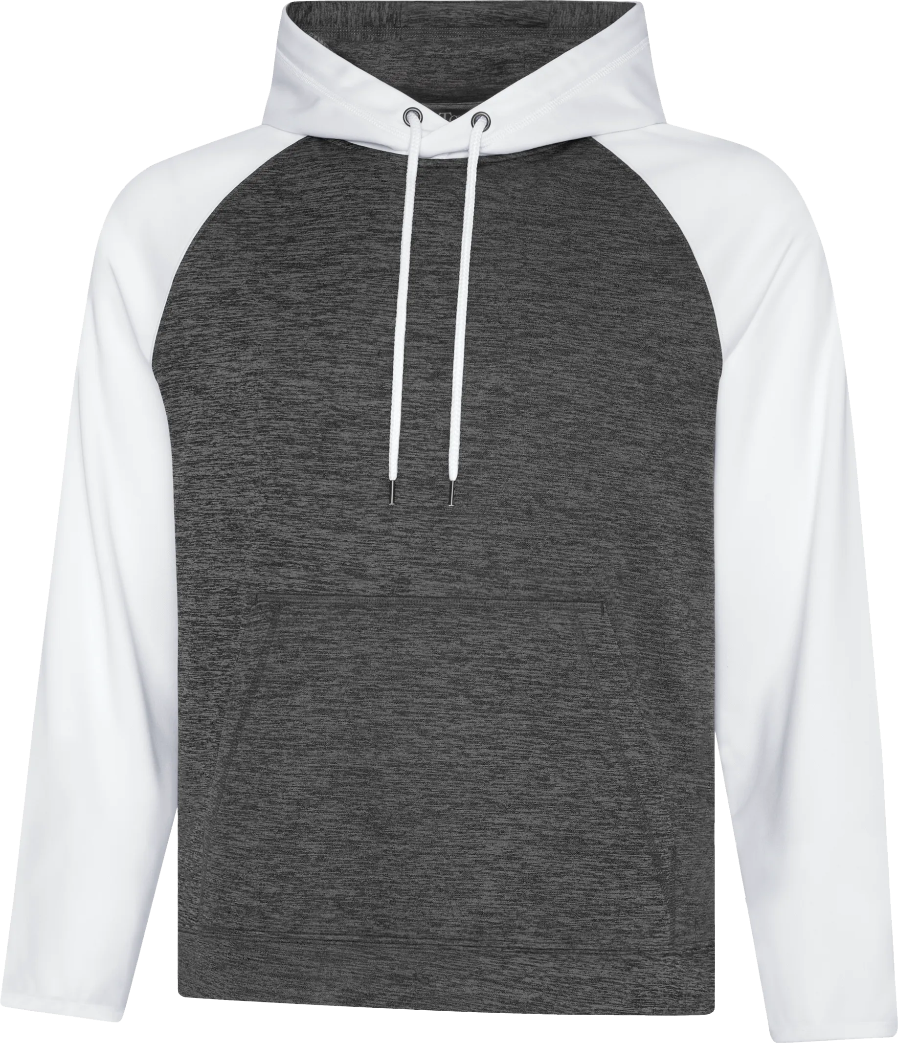 ATC™ Dynamic Heather 2 Tone Polyester Hoodie Charcoal White